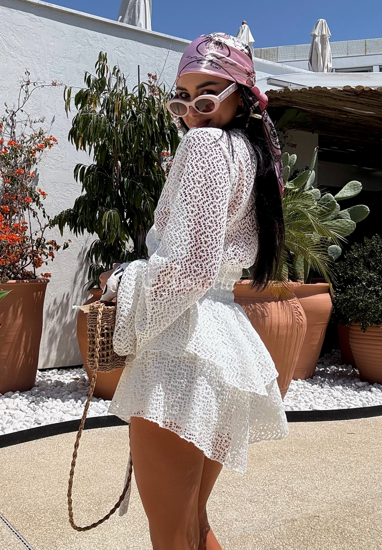 Čipkovaná súprava blúzka a sukňo-šortky La Milla Exquisite Lace biele
