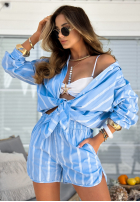Súprava Košeľa i krótkie spodenki w paski Summer Stripes blankytný