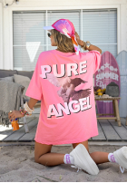 Tričko oversize z nadrukiem MC Pure Angel ružový