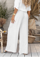 Lniane Nohavice wide leg My Happy Place biele