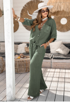 Lniana Košeľa z wiązaniem June And August khaki