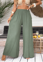 Mušelínové nohavice wide leg Paradise Bay khaki