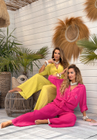 Lniany Súprava Košeľa i Nohavice Sun Oasis zelený