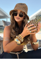 Pleciony Klobúk  bucket hat Paris Milano ťavý
