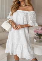 Ażurowa Šaty Španielsky boho Palm Coast Biela