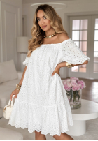 Ażurowa Šaty Španielsky boho Palm Coast Biela
