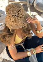 Pleciony Klobúk  bucket hat Paris Milano ťavý