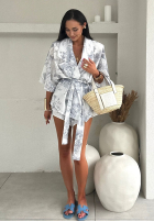 Vzorovaný Súprava Košeľa kimono i spodenki La Milla Slow It Down sivý