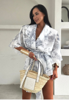 Vzorovaný Súprava Košeľa kimono i spodenki La Milla Slow It Down sivý