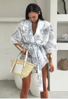Vzorovaný Súprava Košeľa kimono i spodenki La Milla Slow It Down sivý