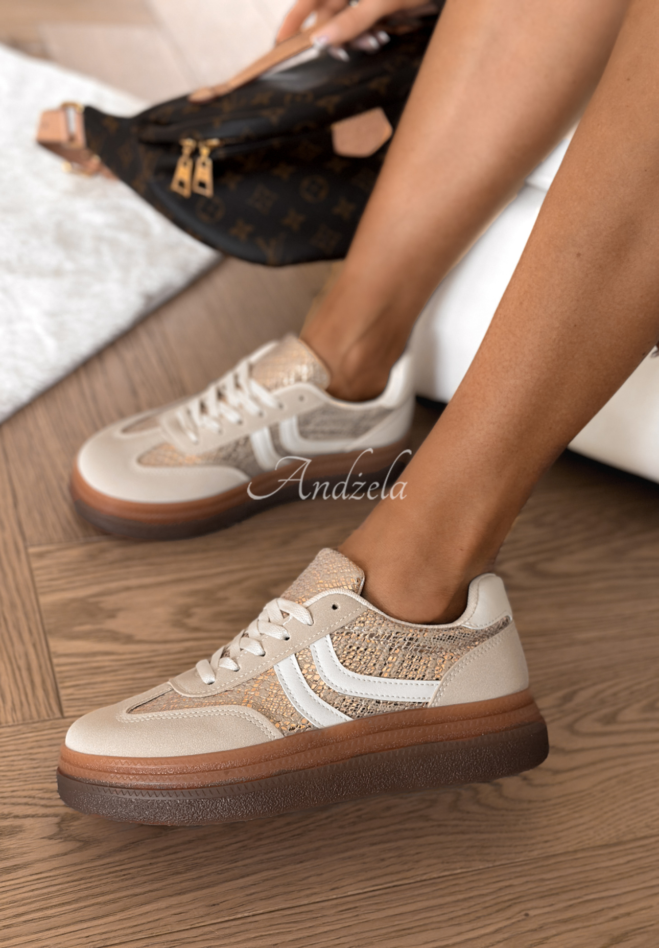 Tenisky so zvieracím vzorom Flexi Feet béžové