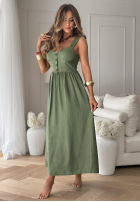 Šaty na ramiączkach La Esmeralda khaki