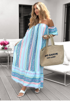 Wzorzysta Šaty Španielsky Cocoa Beach blankytná