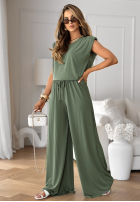 Súprava tank top i Nohavice wide leg The Two Of Us khaki