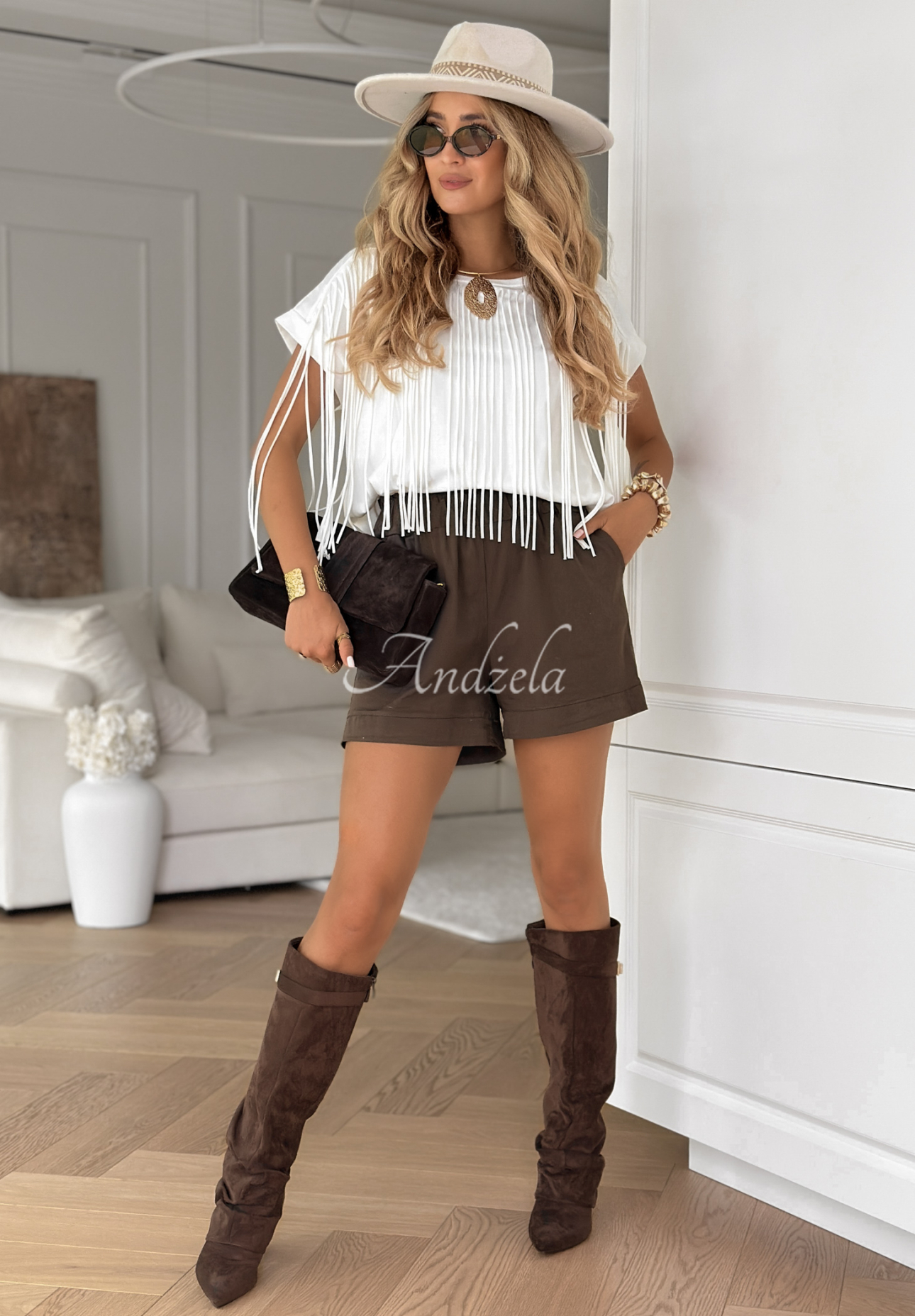 Blúzka so strapcami boho West Vancouver ecru