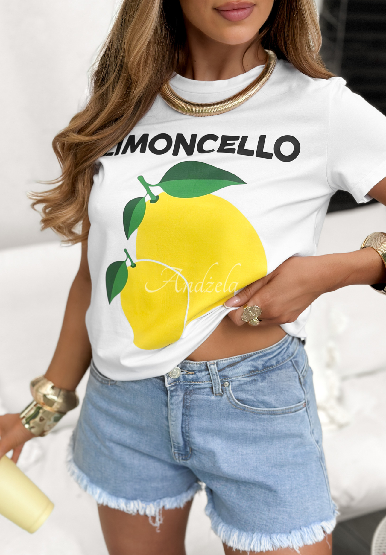 Tričko s citrónmi Limoncello For Me Biela