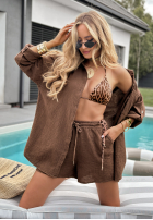 Mušelínová košeľa Elisabetta čokoládová