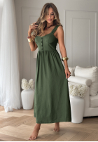 Šaty na ramiączkach La Esmeralda khaki