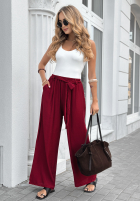 látkové Nohavice wide leg z paskiem Jefferson City bordové