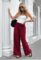 látkové Nohavice wide leg z paskiem Jefferson City bordové