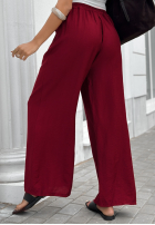 látkové Nohavice wide leg z paskiem Jefferson City bordové