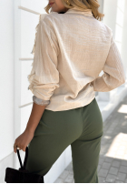 Wiskozowe Nohavice z paskiem Charleston khaki