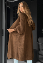 Dlhý kardigan oversize Lincoln Park čokoládový