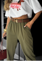 Nohavice z paskiem Take A Look khaki