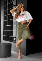 Nohavice z paskiem Take A Look khaki