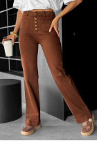 Džínsy wide leg This Is Real čokoládové