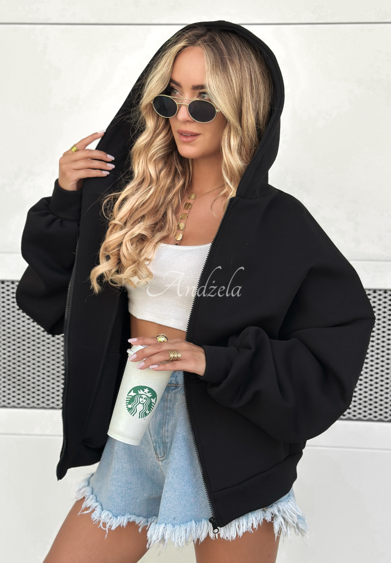 Mikina s kapucňou oversize Don&#039;t Tell čierna