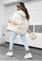 Prešívaná Bunda oversize Maple Leaf béžová