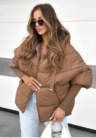 Prešívaná Bunda oversize Maple Leaf čokoládová