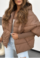 Prešívaná Bunda oversize Maple Leaf čokoládová