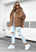 Prešívaná Bunda oversize Maple Leaf čokoládová