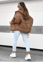 Prešívaná Bunda oversize Maple Leaf čokoládová