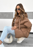 Prešívaná Bunda oversize Maple Leaf čokoládová