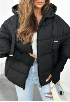 Prešívaná Bunda oversize Maple Leaf čierna