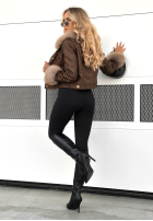 Skórzana Bunda z futerkiem Dare To Do čokoládová