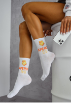 Dlhé skarpetki z napisami Aperol Spritz biele
