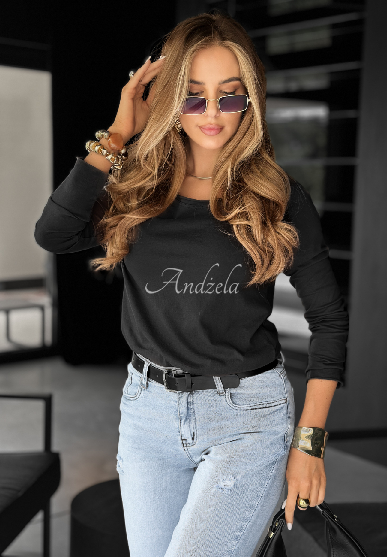 Blúzka longsleeve Not Available čierna