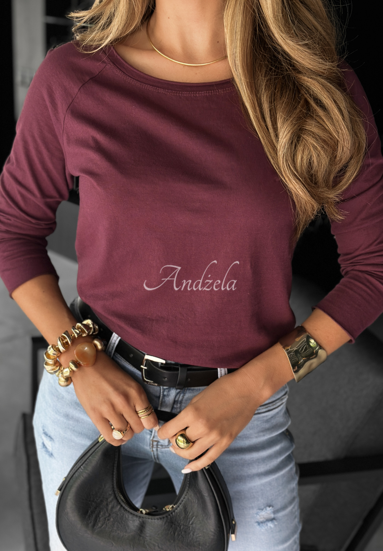 Blúzka longsleeve Not Available bordová