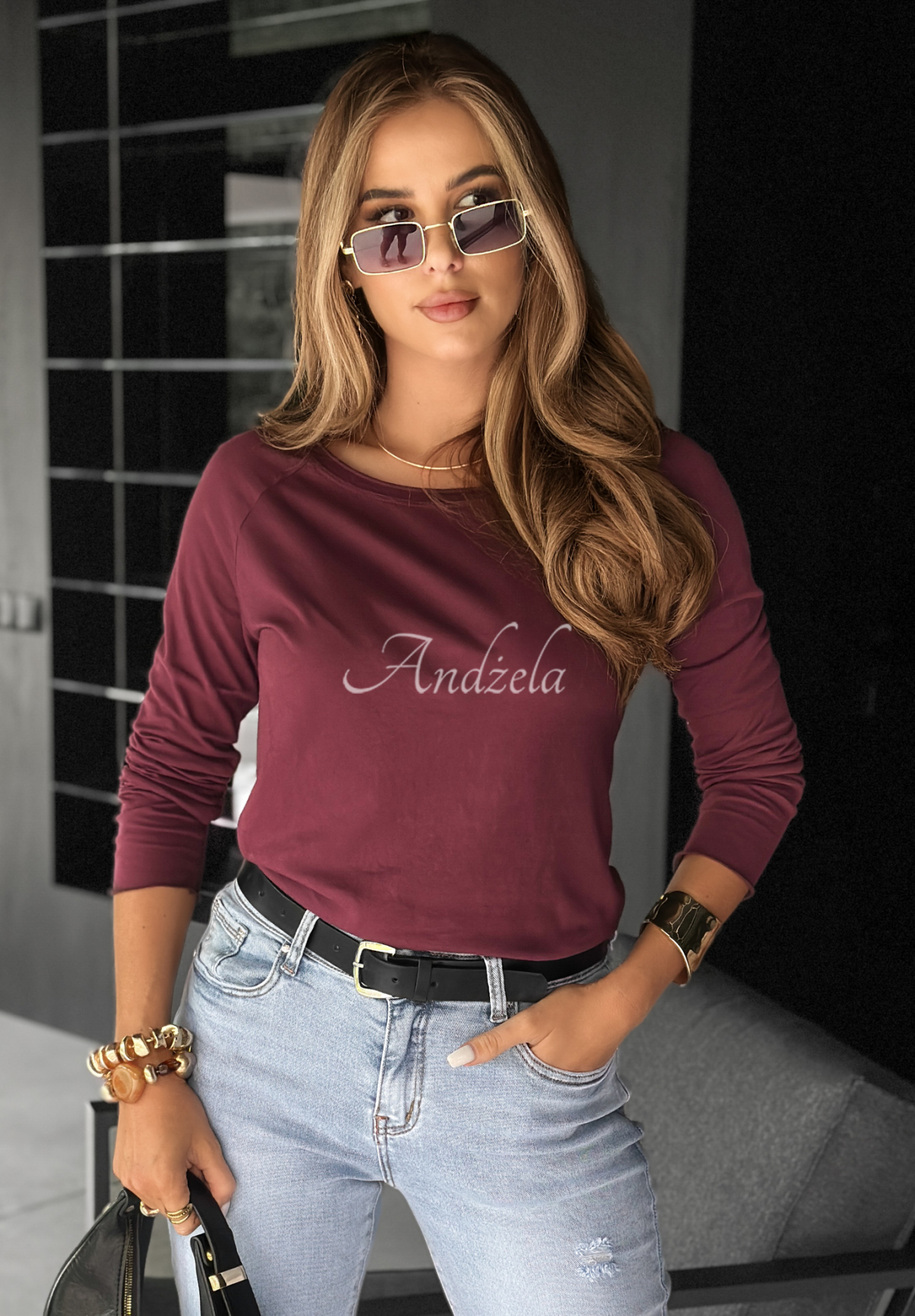 Blúzka longsleeve Not Available bordová