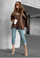 Mikina oversize New Princeton  čokoládová