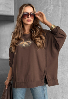 Mikina oversize New Princeton  čokoládová