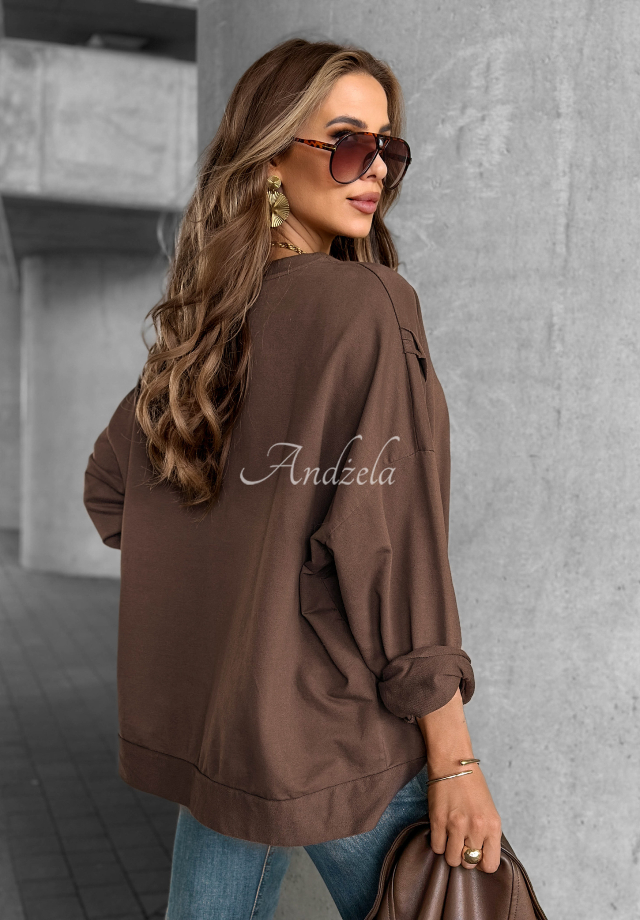 Mikina oversize New Princeton čokoládová