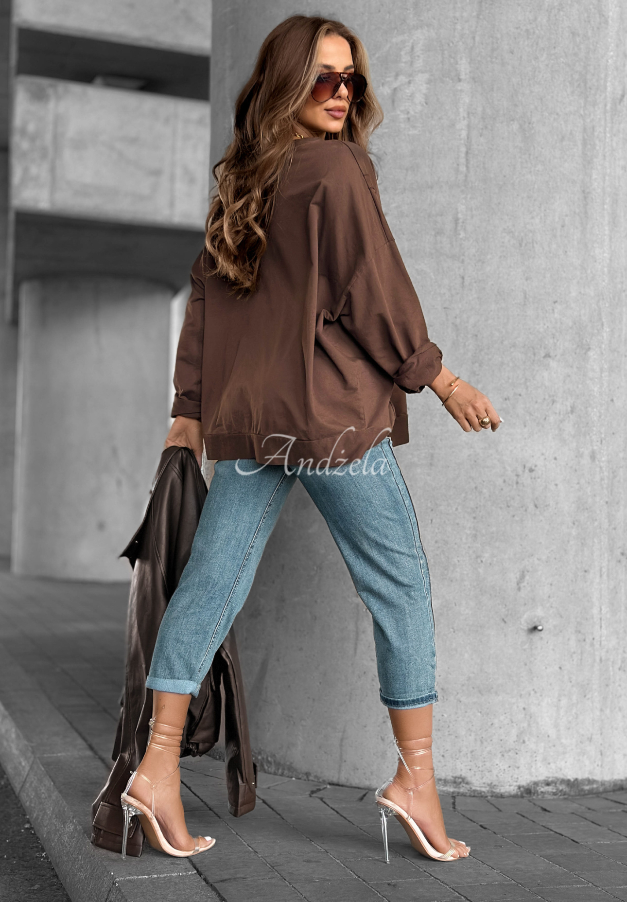 Mikina oversize New Princeton čokoládová