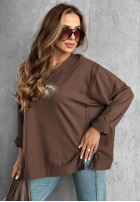 Mikina oversize New Princeton  čokoládová