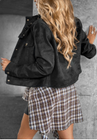 Krátka zamszowa Bunda Autumn Whisper čierna