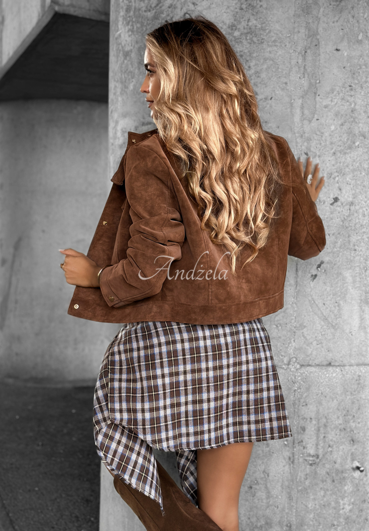 Krátka semišová bunda Autumn Whisper čokoládová
